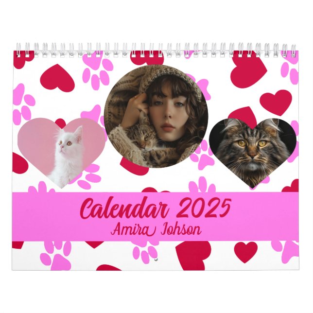Calendrier Amoureux des chats personnalisé 2025 (Protection)