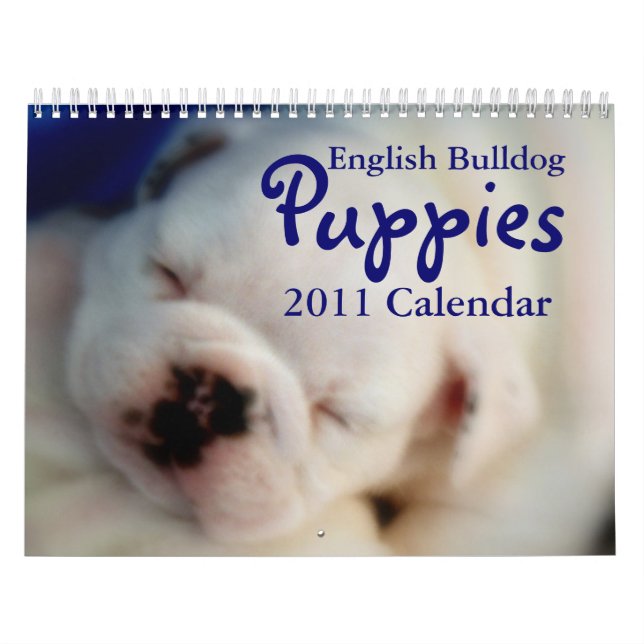 Calendrier anglais des chiots 2011 de bouledogue (Protection)