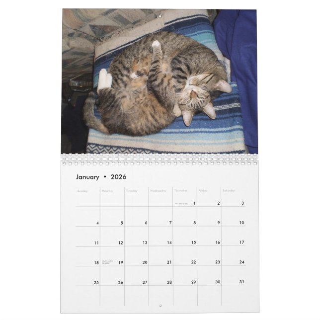 Calendrier animal adorable (Jan 2026)