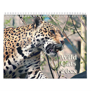 Calendrier animal de faune de chats sauvages