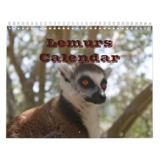 Calendrier Animal Lemur Cute Nature Zoo Destin personnalisé