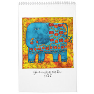 Calendrier Animaux à motifs Aquarelle Art