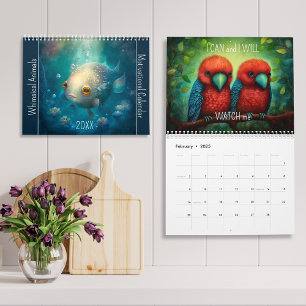 Calendrier Animaux de Whimsical Motivational Année Inspiratio