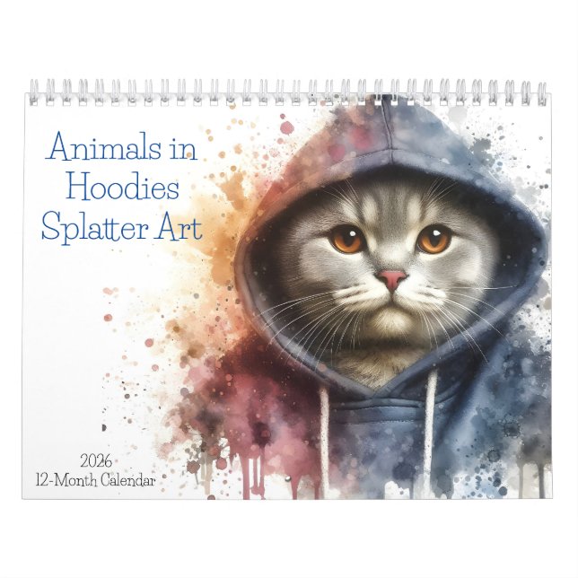 Calendrier Animaux en Sweat - shirt à capuche 12 mois Plafond (Protection)