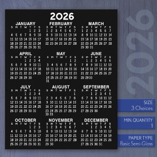 Calendrier - Année complète Papier plat noir