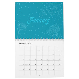 Calendrier Année florale : jolies fleurs de jardin colorées