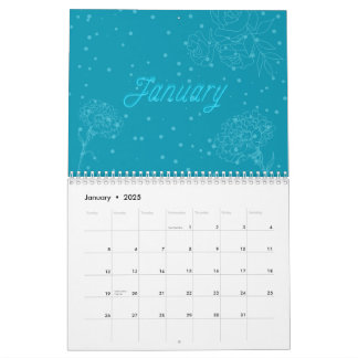 Calendrier Année florale : jolies fleurs de jardin colorées
