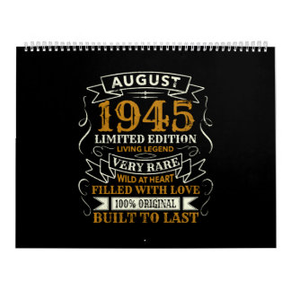 Calendrier Anniversaire Vintage Né août 1945