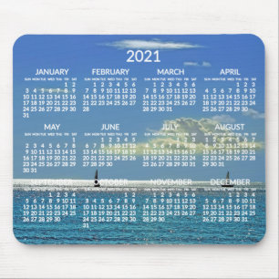 Calendrier annuel 2021 Tapis de souris Photo de pl