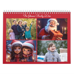 Calendrier annuel de la famille de photos de Noël 