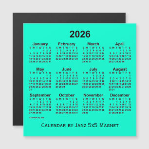 Calendrier Aquamarine 2026 par Janz 5x5 Magnet