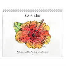 Calendrier - Aquarelle et Peintures d'encre.
