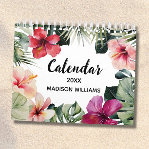 Calendrier Aquarelle Floral Tropical Botanique 2027