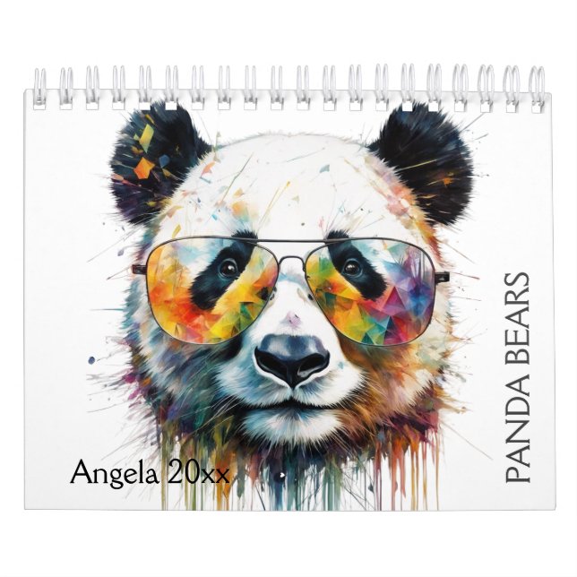 Calendrier Aquarelle Panda Bear (Protection)