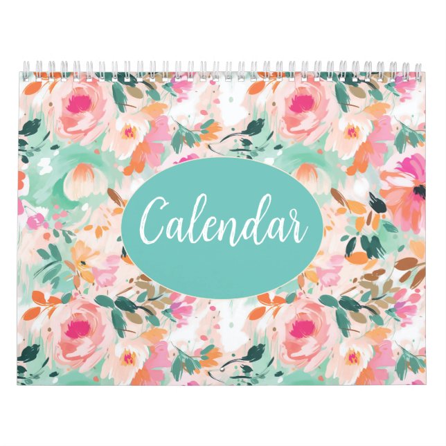 Calendrier Aquarelle rose (Protection)