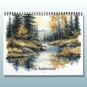 Calendrier Aquarelles de lacs et de ruisseaux de montagne