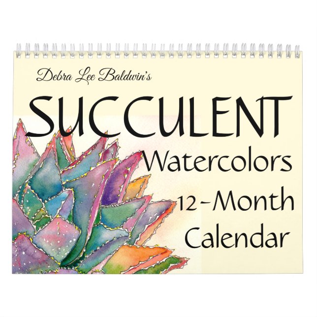 Calendrier Aquarelles succulentes 12 mois #4 (Protection)