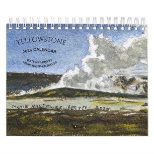 CALENDRIER AQUARELLES YELLOWSTONE 2026