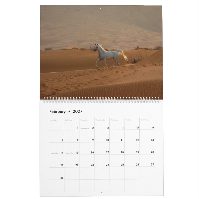 Calendrier Arabe 2019 de cheval (Feb 2027)