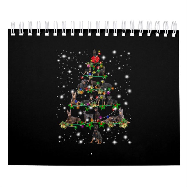 Calendrier Arbre De Noël Doberman Couvert De Lampe De Feu (Protection)