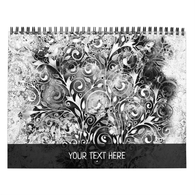 Calendrier Arbre De Vie - Spirales Feuille Grunge Style 1 (Protection)