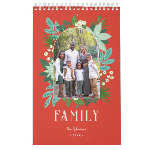 Calendrier Arch Frame Floral Joyeux Noël Photo