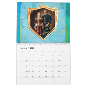 Calendrier Armoiries avec votre photo Medieval 2025 Cadeau