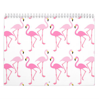 Calendrier Arrière - plan Flamant rose - Rose