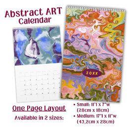Calendrier Art abstrait de marbrure à couleur fluide