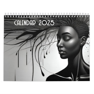 Calendrier Art abstrait noir et blanc