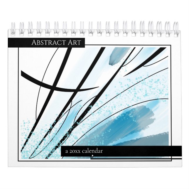 Calendrier Art Abstrait - Noir - Ligne noire - Couleur d'art  (Protection)