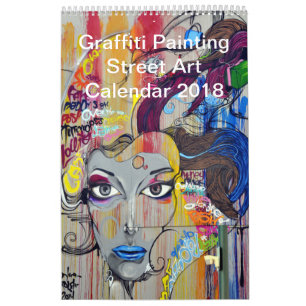 Calendrier Art coloré 2018 de rue de peinture de graffiti