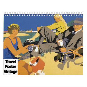 Calendrier Art d'affiche de Vintage voyage