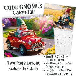 Calendrier Art de gnome de jardin mignon personnalisé