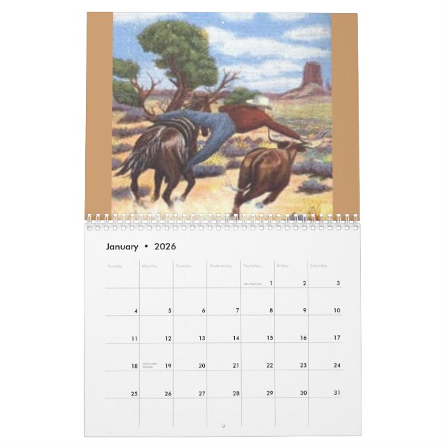 Calendrier Art de l'ouest sauvage (Jan 2026)