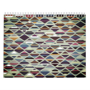 Calendrier Art déco moderne multicolore