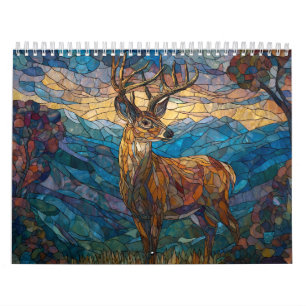 Calendrier Art Élégant   Mur en Verre Tiffany