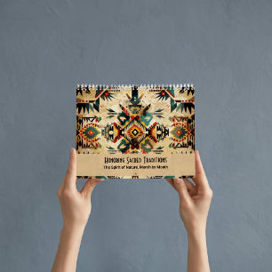 Calendrier Art ethnique tribal amérindien vintage