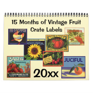 Calendrier Art Étiquette vintage Fruit Crate