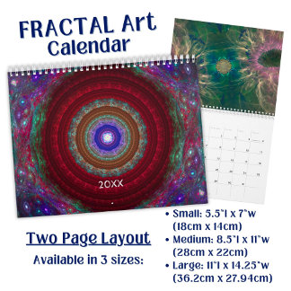 Calendrier Art Fractal coloré -