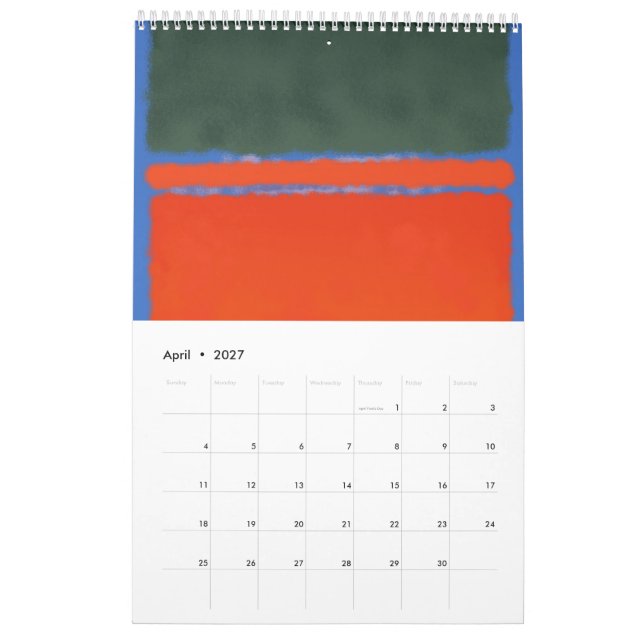 Calendrier Art Mark Rothko dans le style numérique (Apr 2027)