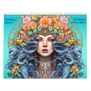Calendrier Art Nouveau Femmes en fleurs
