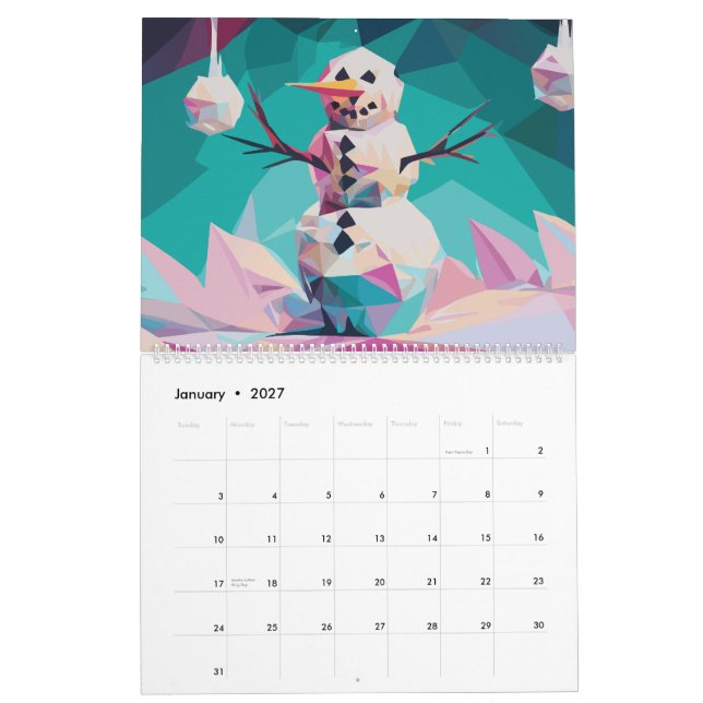Calendrier Art polygonal (Jan 2027)