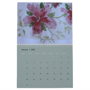 Calendrier Artsy Aquarelle Floral Designer