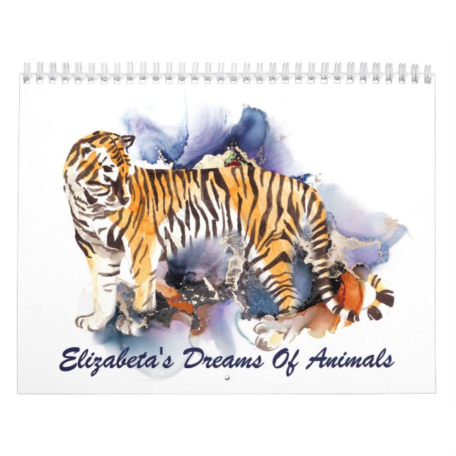 Calendrier Artsy Watercolor Animals Personalized (Protection)