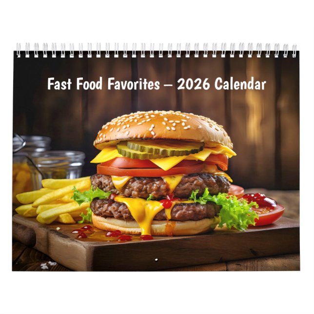 Calendrier ast Food Favorites – 2026 Calendar (Protection)