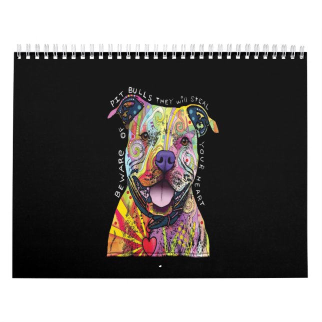 Calendrier attention aux chiens Pitbull, ils vous voleront le (Protection)