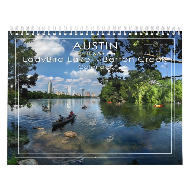 Calendrier Austin Texas - Lady Bird Lake et Barton Creek (Protection)