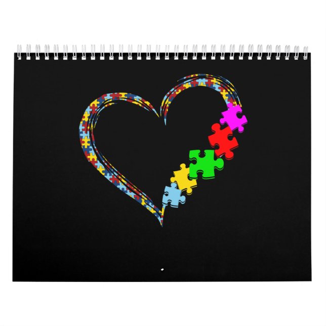 Calendrier Autiste| Pièce du puzzle du coeur de la Sensibilis (Protection)