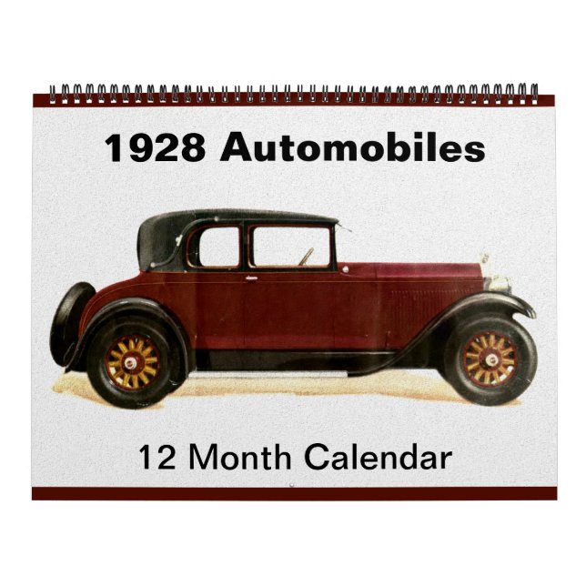 Calendrier Autos classiques 1928 Vielles voitures d'antiquité (Protection)